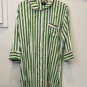 Kate Spade Dragonfly Stripe Maxi Shirt Dress Size Large